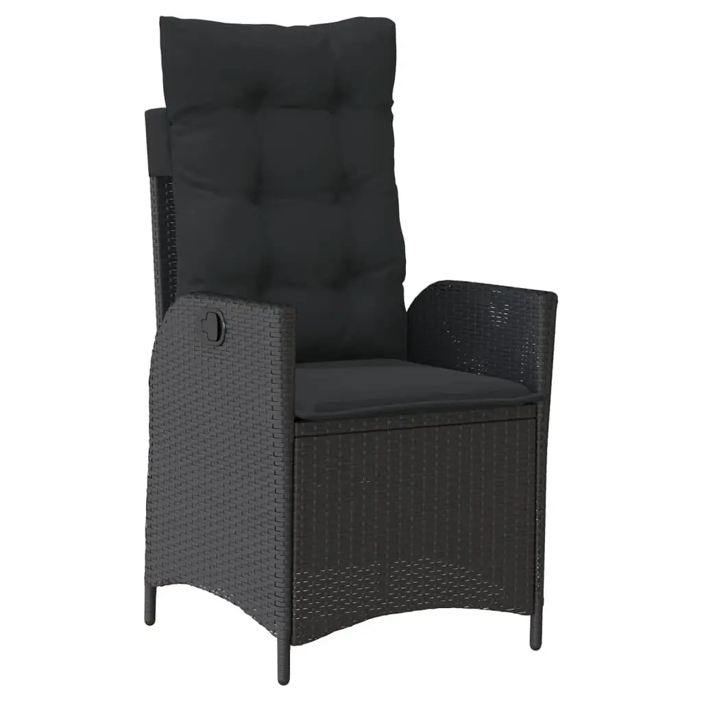Garden Dining Set 9 Piece Outdoor Furniture Al Fresco Dining Black Poly Rattan with Cushions