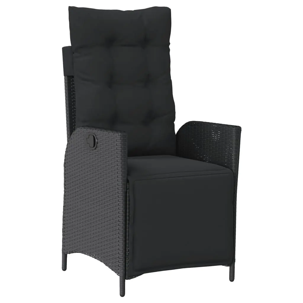 Garden Dining Set 9 Piece Outdoor Furniture Al Fresco Dining Black Poly Rattan with Cushions