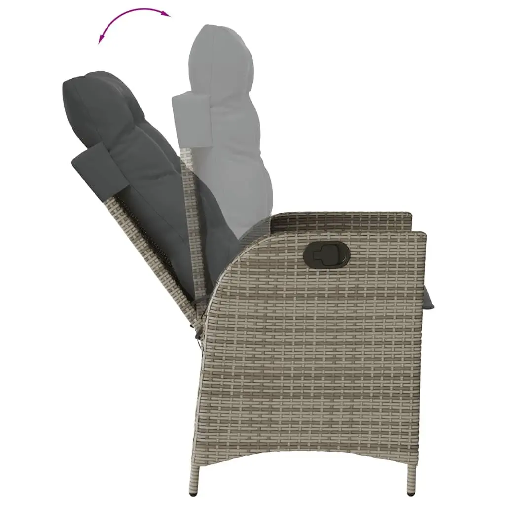 Garden Dining Set 5 Piece Outdoor Furniture Grey Poly Rattan Chair Table