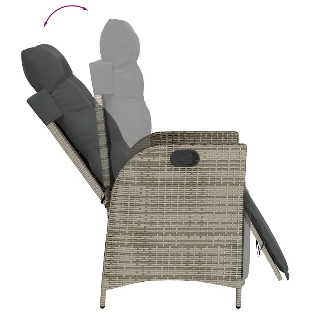 Garden Dining Set 7 Piece Outdoor Furniture Grey Poly Rattan Table Chairs