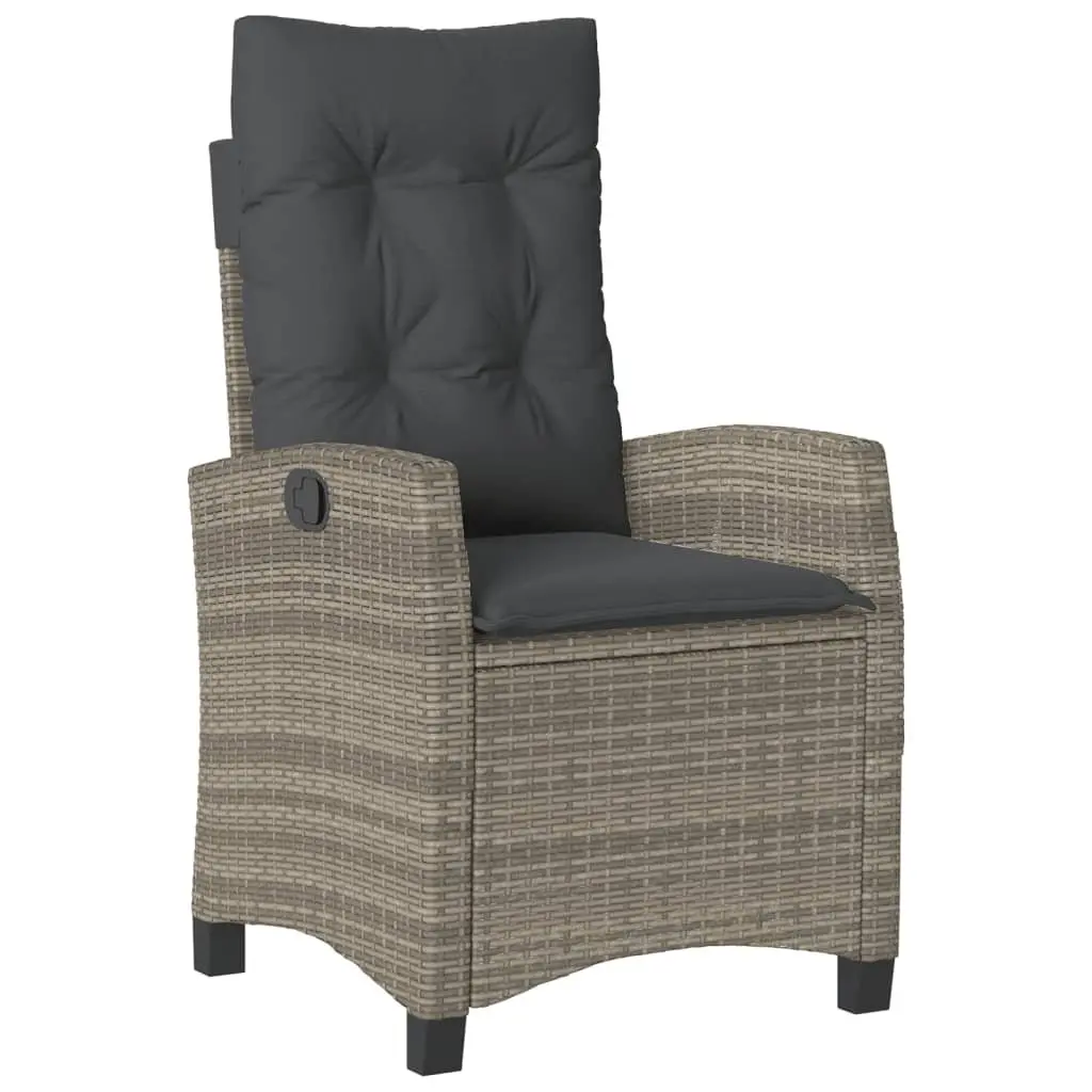 Garden Dining Set 5 Piece Outdoor Furniture Grey PE Rattan Cushions
