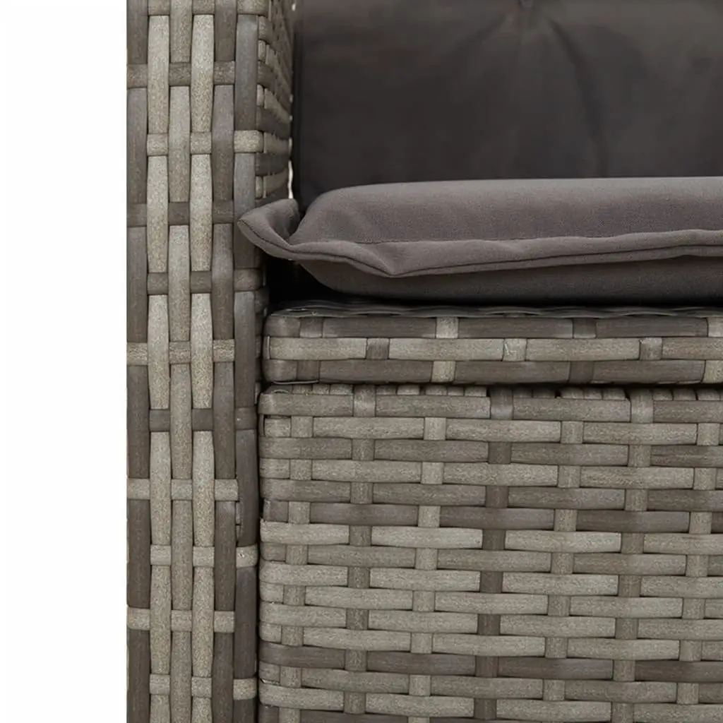 Garden Dining Set 5 Piece Outdoor Furniture Grey PE Rattan Cushions
