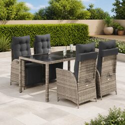 Garden Dining Set 5 Piece Outdoor Furniture Rattan Chairs Table Patio Lounge