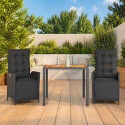 Comfortable and Practical Black Dining Set for Outdoors