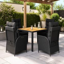 Comfortable Black Outdoor Dining Set - 5 Pieces
