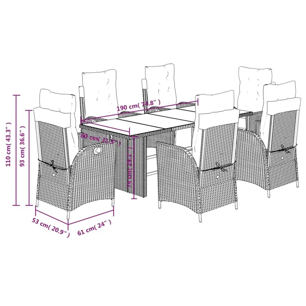 7 Piece Garden Dining Set