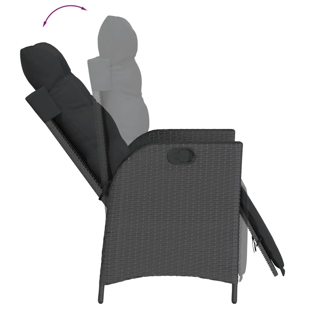 Outdoor Garden Dining Set 9 Piece Black Poly Rattan Furniture Patio Table Chairs
