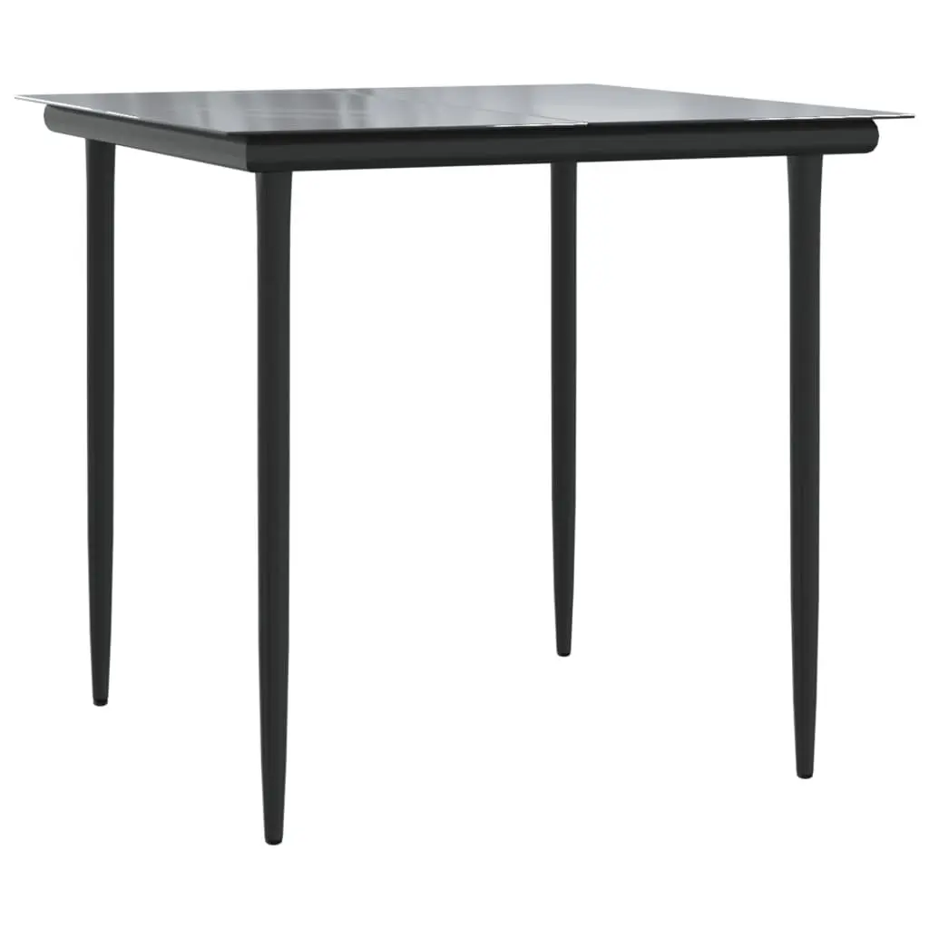 Outdoor Garden Dining Set 3 Piece Black Poly Rattan Furniture