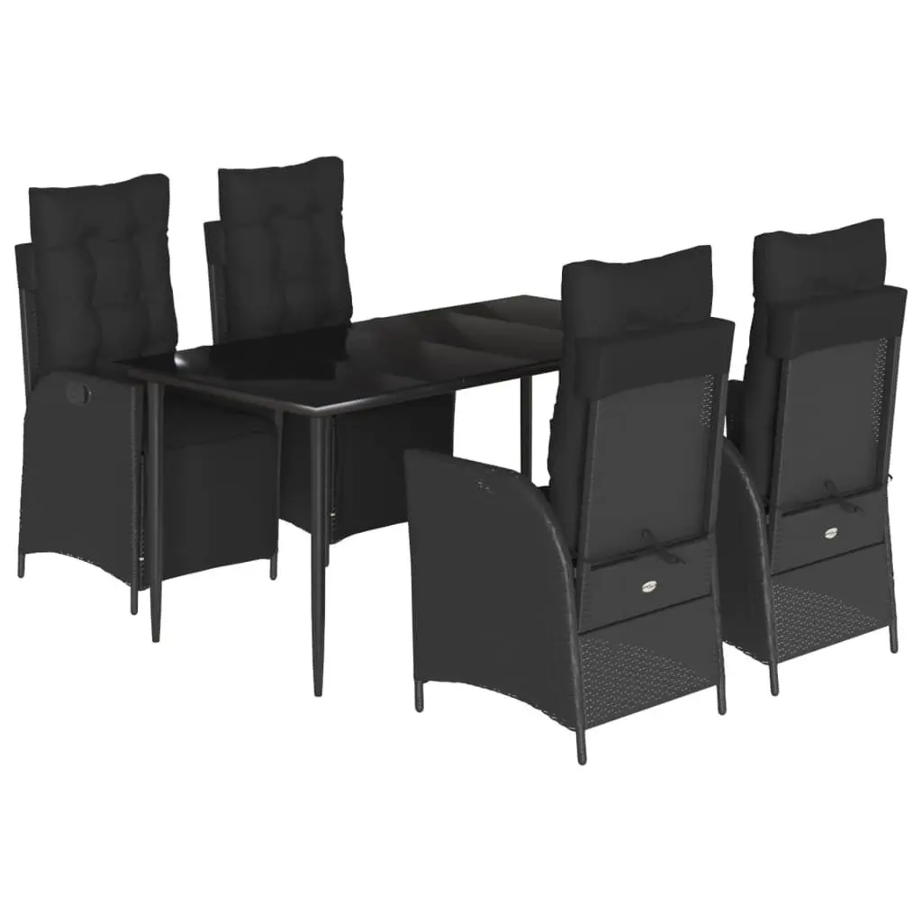 5 Piece Black Outdoor Dining Set