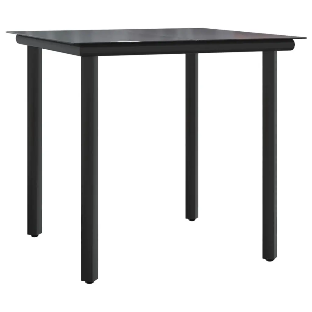 Outdoor Garden Dining Set 3 Piece Black Poly Rattan Cushions
