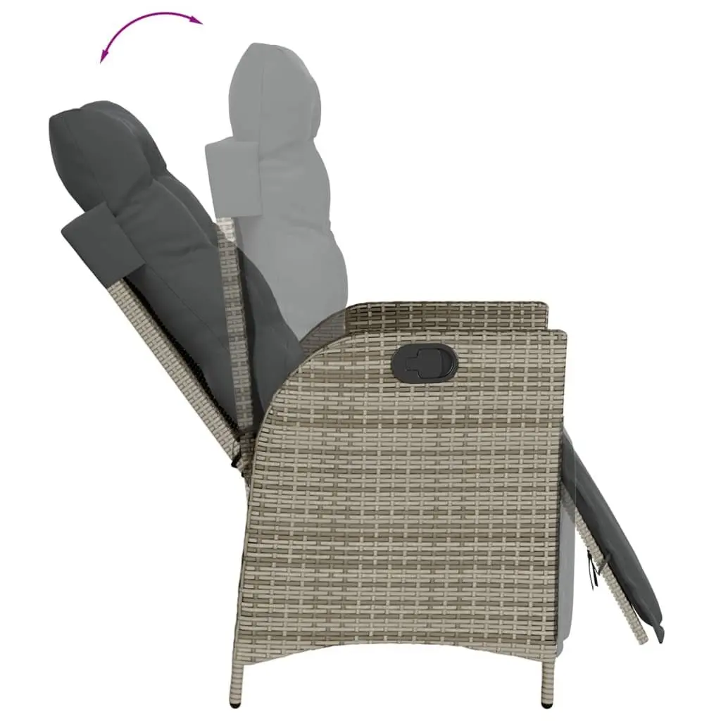 Garden Dining Set 5 Piece Outdoor Furniture PE Rattan Chair Table Cushions Grey