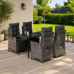 Cozy 5-Piece Garden Dining Set with Grey Cushions