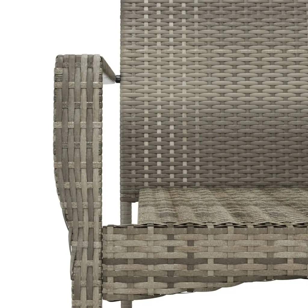 Outdoor Furniture Dining Set 9 Piece Table with Cushions Grey Rattan Chairs