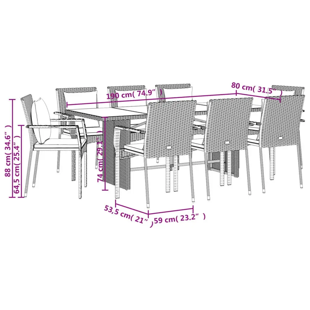 Outdoor Dining Set with Cushions for Comfort
