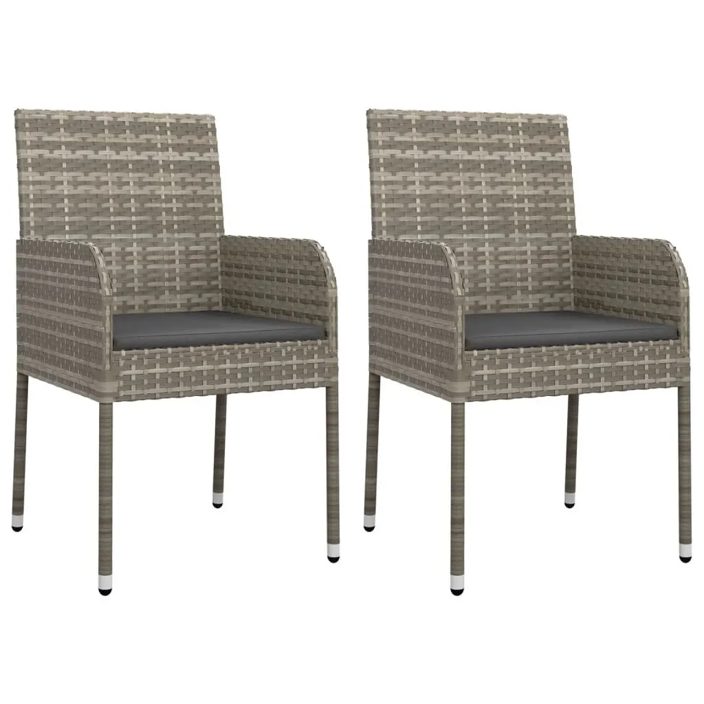 Outdoor Dining Set 7 Piece Grey Poly Rattan Furniture Patio Garden