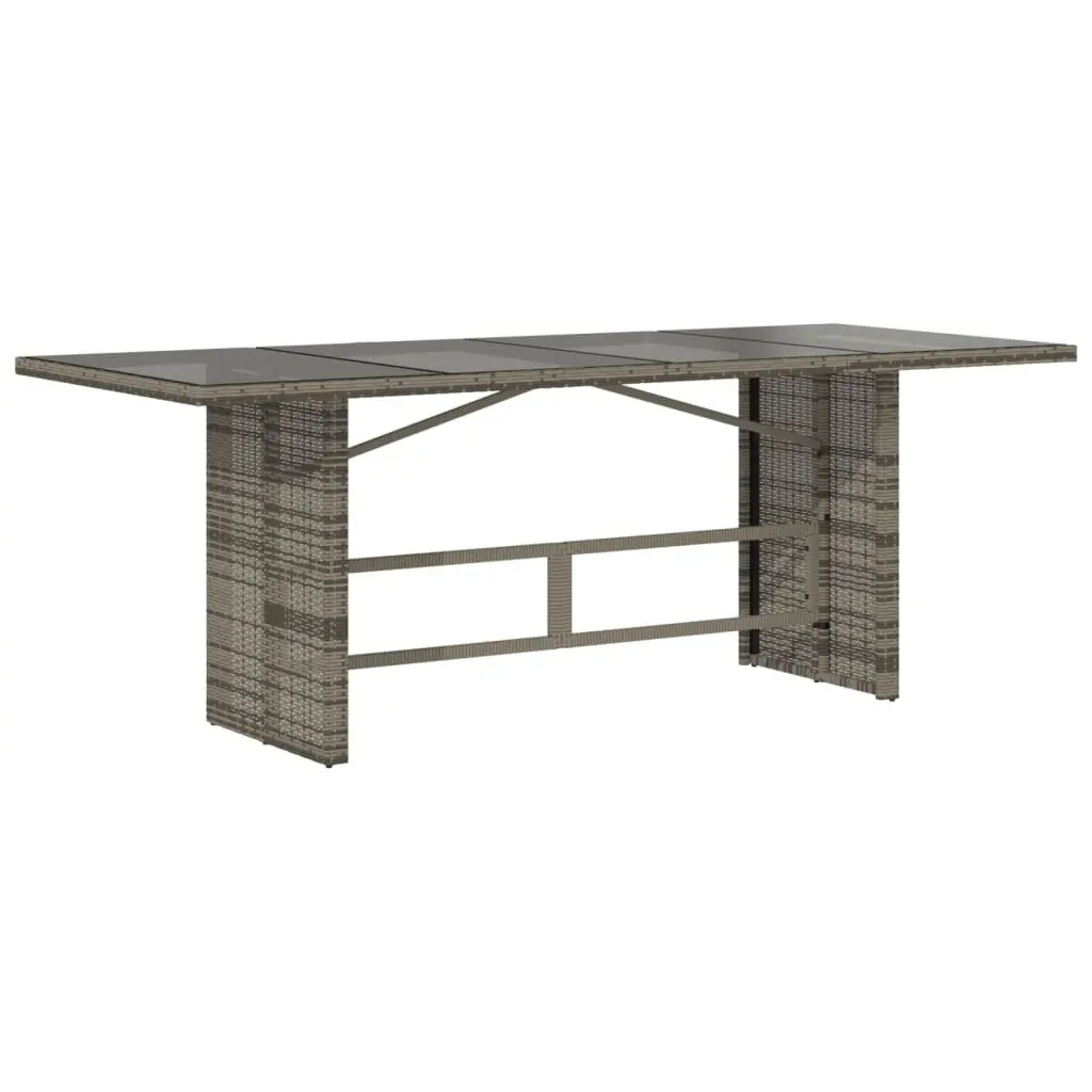 Outdoor Dining Set 7 Piece Grey Poly Rattan Furniture Patio Garden