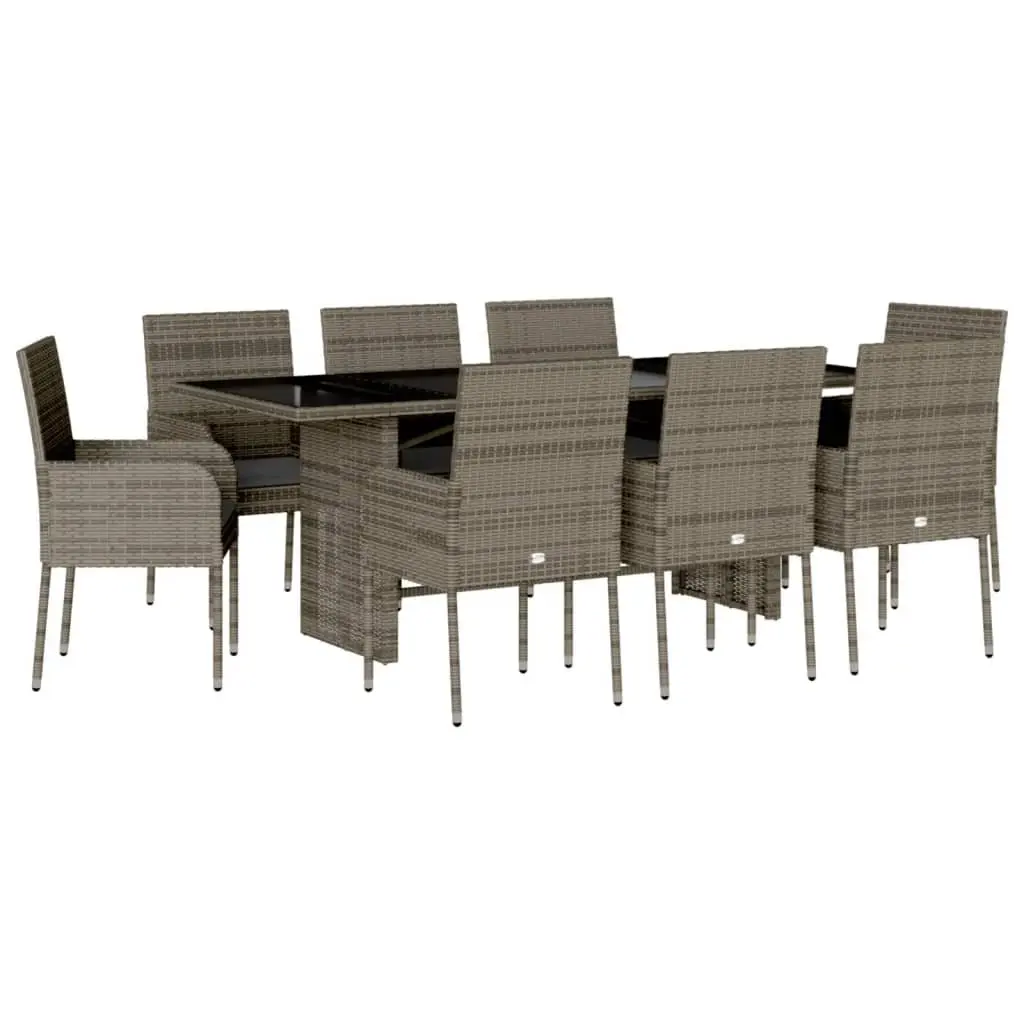 9 Piece Grey Outdoor Dining Set