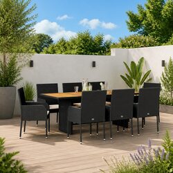 Quality 9 Piece Black Outdoor Dining Set for Your Home