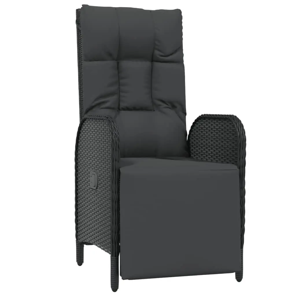 9 Piece Outdoor Dining Set Garden Furniture Black PE Rattan Chairs Table