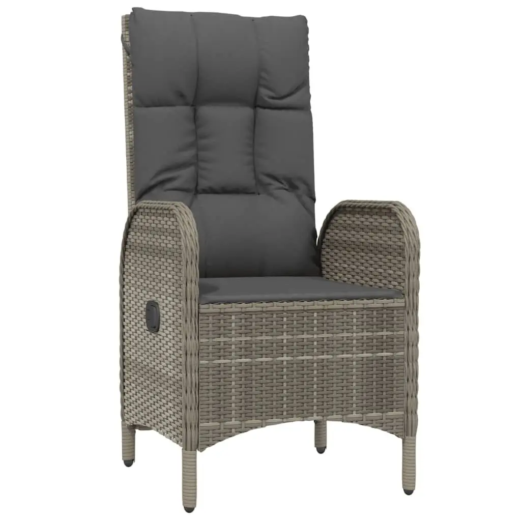Garden Dining Set 7 Piece Outdoor Furniture Grey Poly Rattan with Cushions