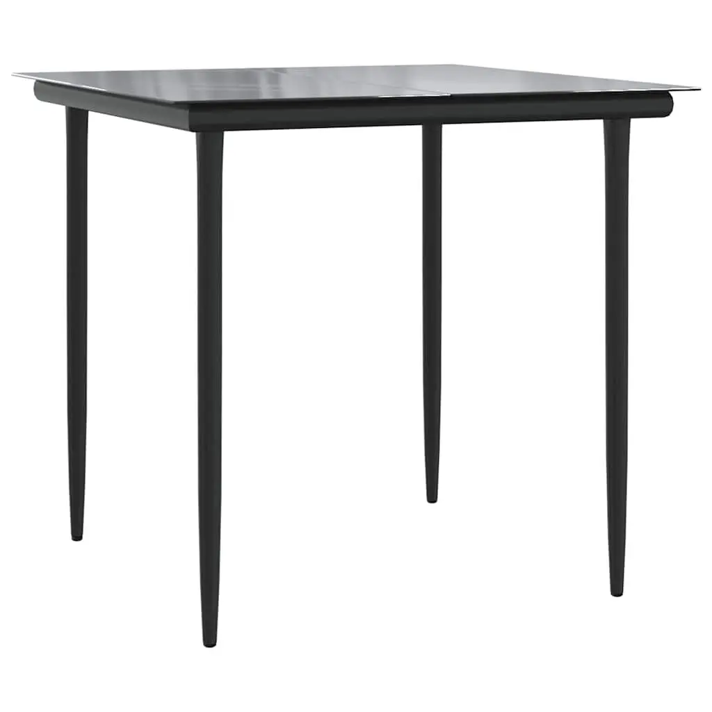 3 Piece Garden Dining Set Outdoor Patio Furniture Black Poly Rattan with