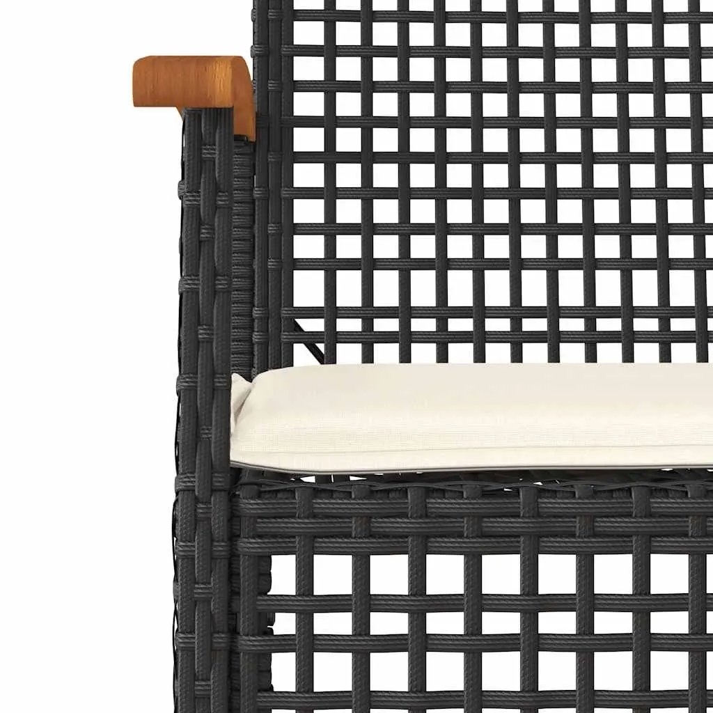 Garden Dining Set 5 Piece Black Outdoor Furniture Patio Table Chairs Cushions