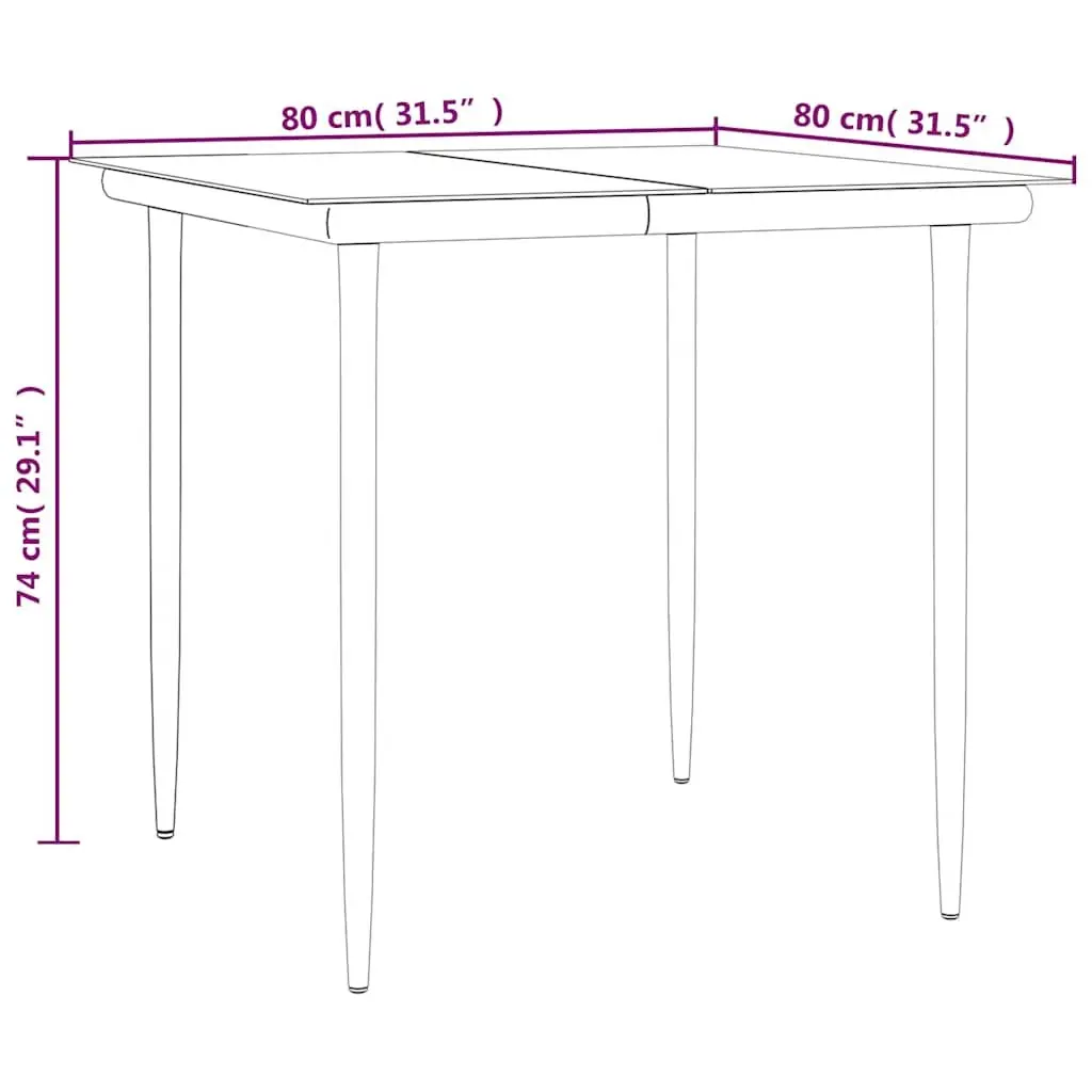 Garden Dining Set 5 Piece Black Outdoor Furniture Patio Table Chairs Cushions