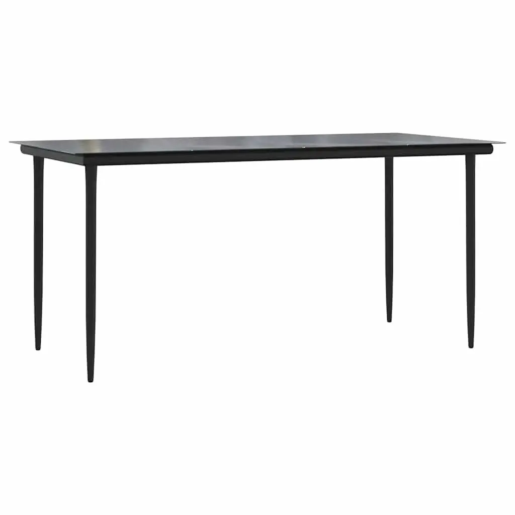Garden Dining Set 5 Piece Outdoor Furniture Patio Table Black with Cushions