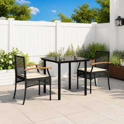 Comfortable and Practical Black Outdoor Dining Set