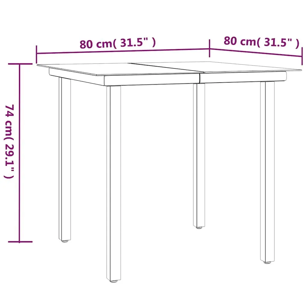 3 Piece Outdoor Dining Set Black Poly Rattan Table Chairs