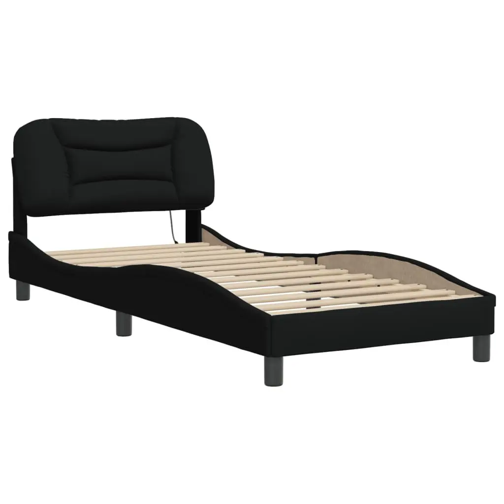 Bed Frame with LED Lights and Supportive Headboard