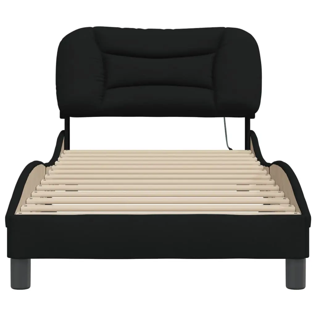 Bed Frame with LED Lights and Supportive Headboard