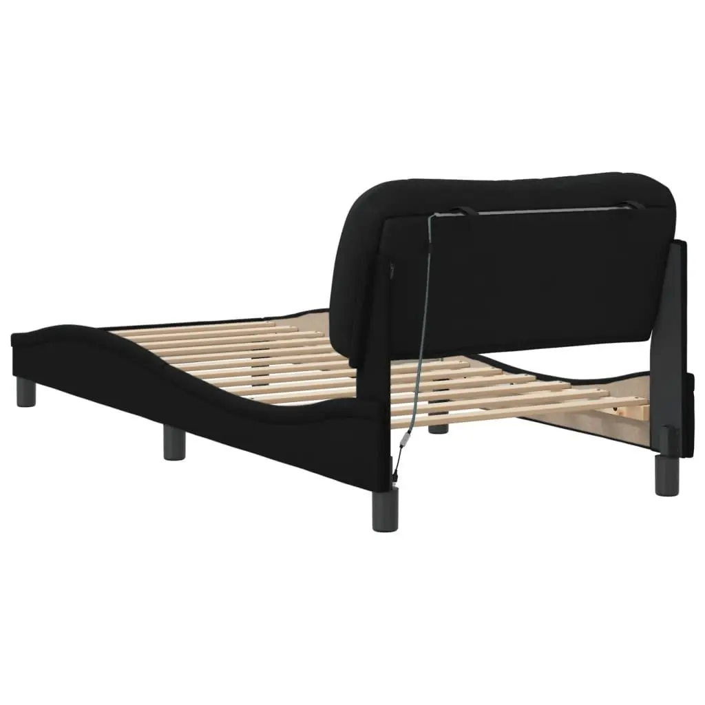 Bed Frame with LED Lights and Supportive Headboard