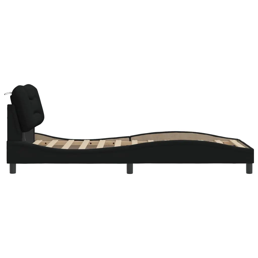 Bed Frame with LED Lights and Supportive Headboard