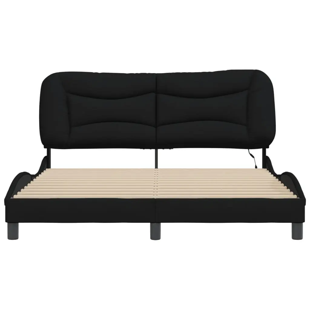 Queen Bed Frame with LED Lights and Comfort