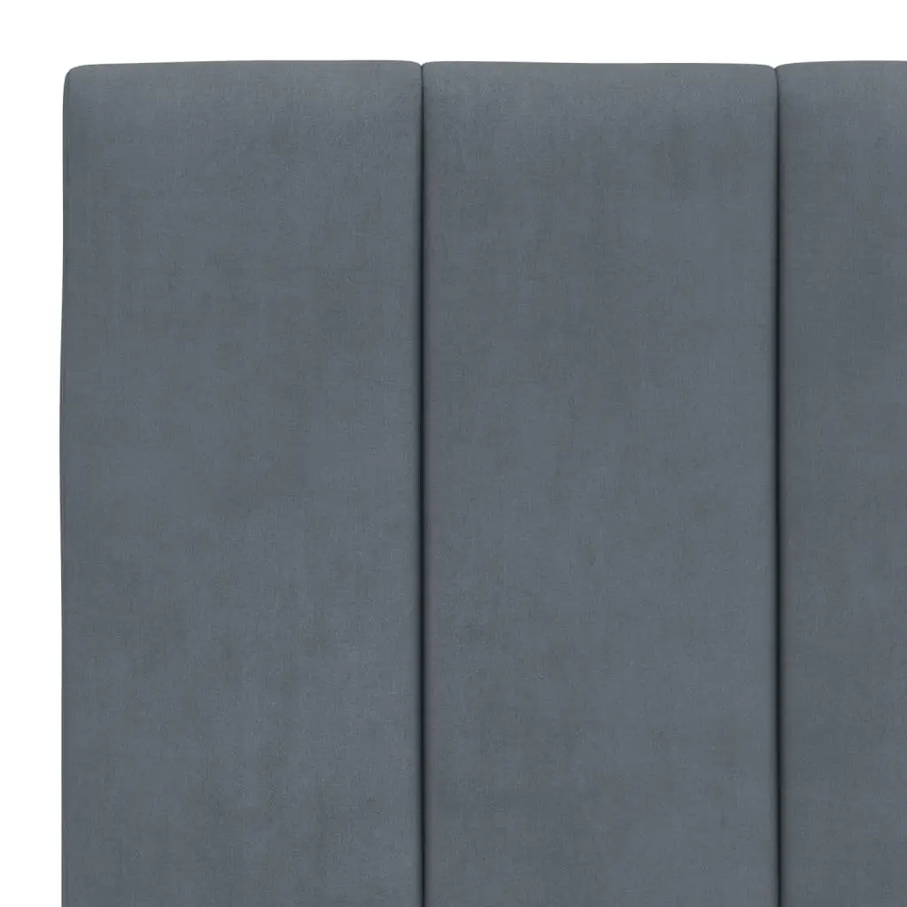 Bed Frame LED Lights Dark Grey Velvet 90x190 cm Slatted Base Headboard