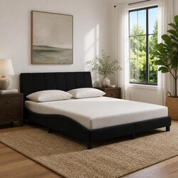 Comfortable and Affordable Queen Bed Frame with LED Lights 152x203 cm