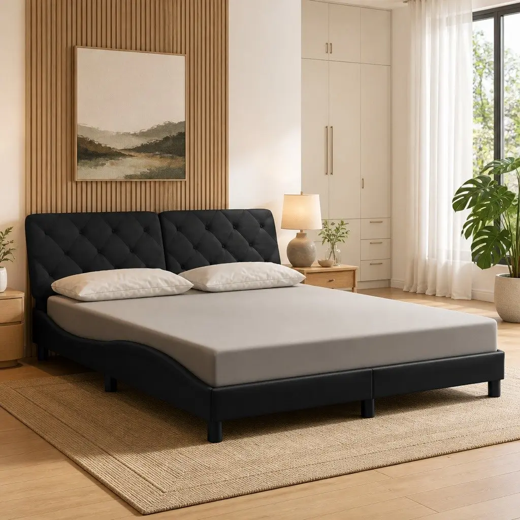 Queen Bed Frame with LED Lights Included