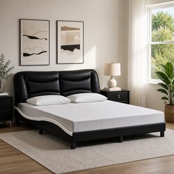 Comfortable Bed Frame with LED Lights, Durable and Stylish 152x203 cm