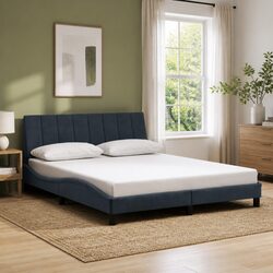 Comfortable Grey Velvet Queen Bed Frame with LED Lighting