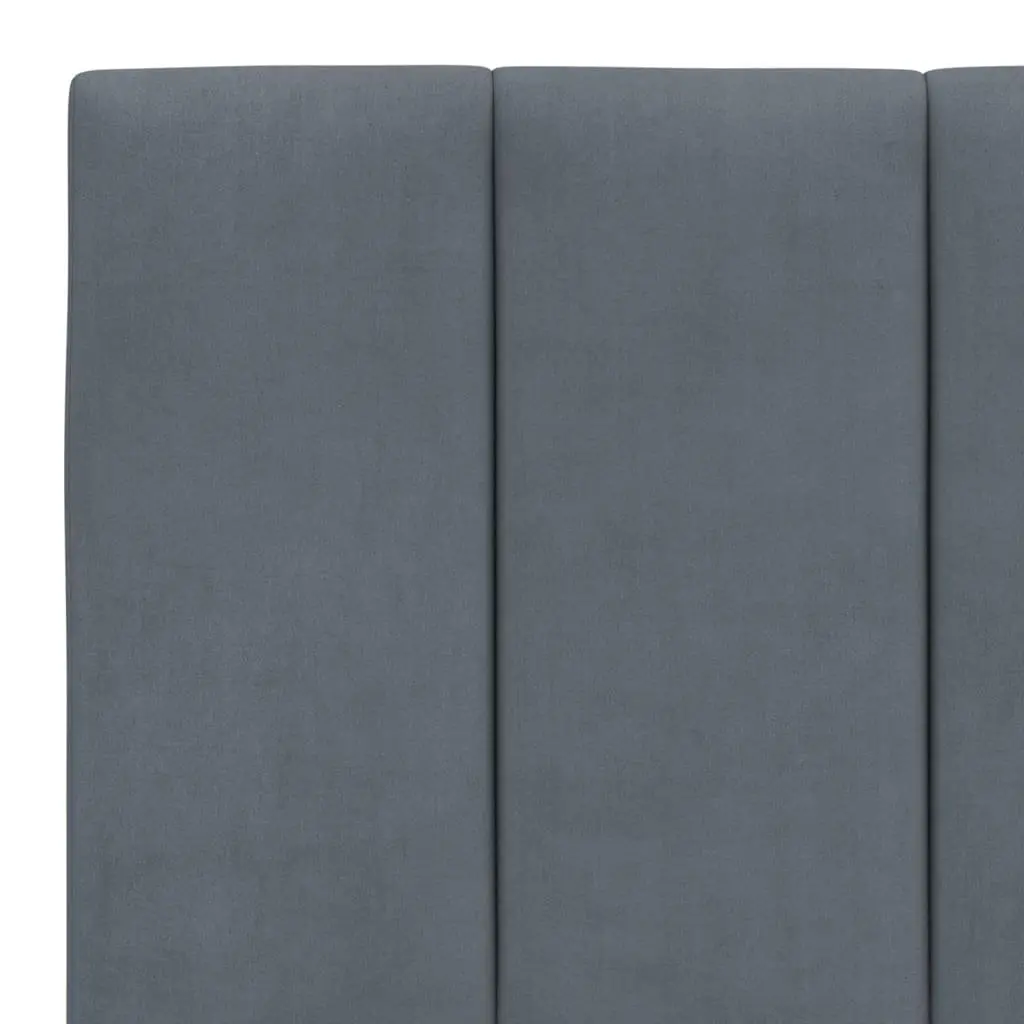 Grey Velvet Queen Bed Frame with LED Lighting