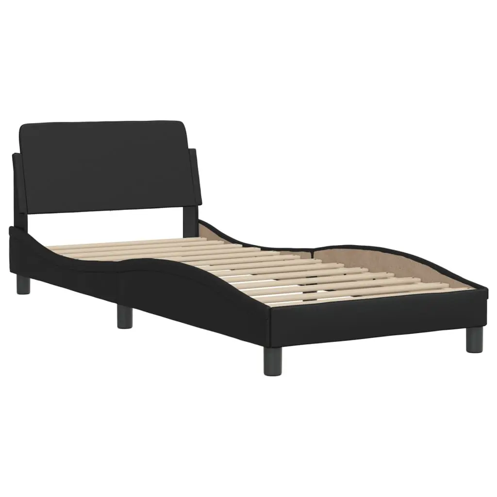 Bed Frame with LED Lights Headboard Pillow Support 90x190 cm Black