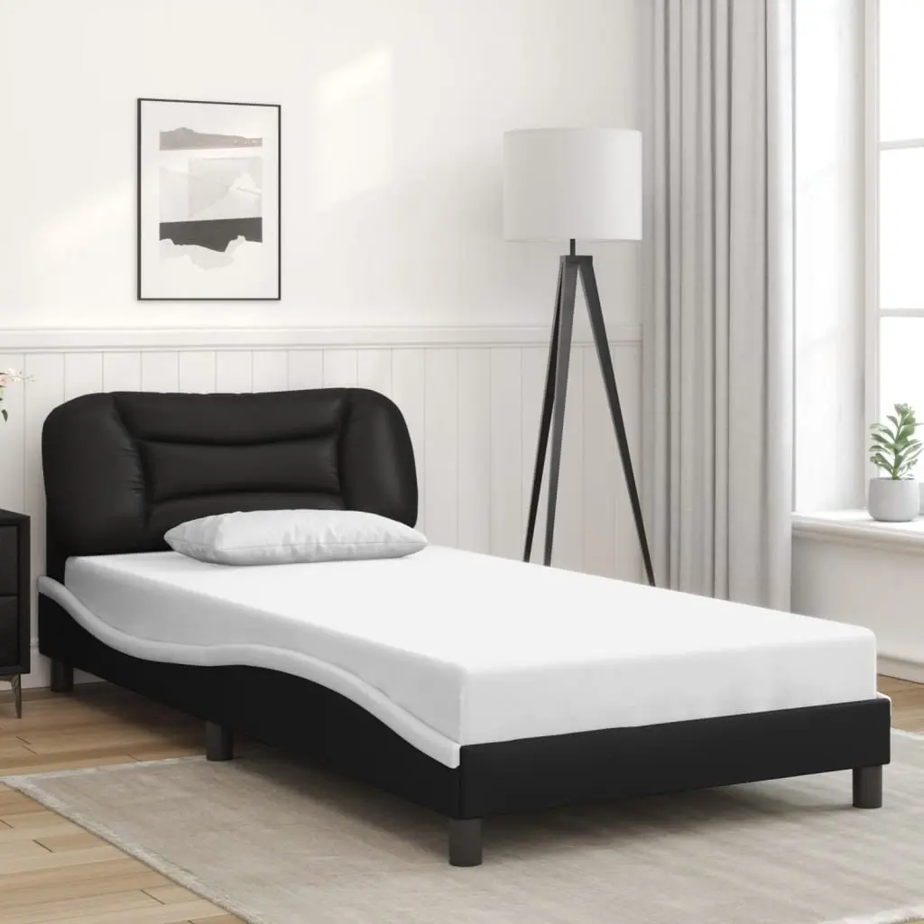 Faux Leather Bed Frame with LED Lighting