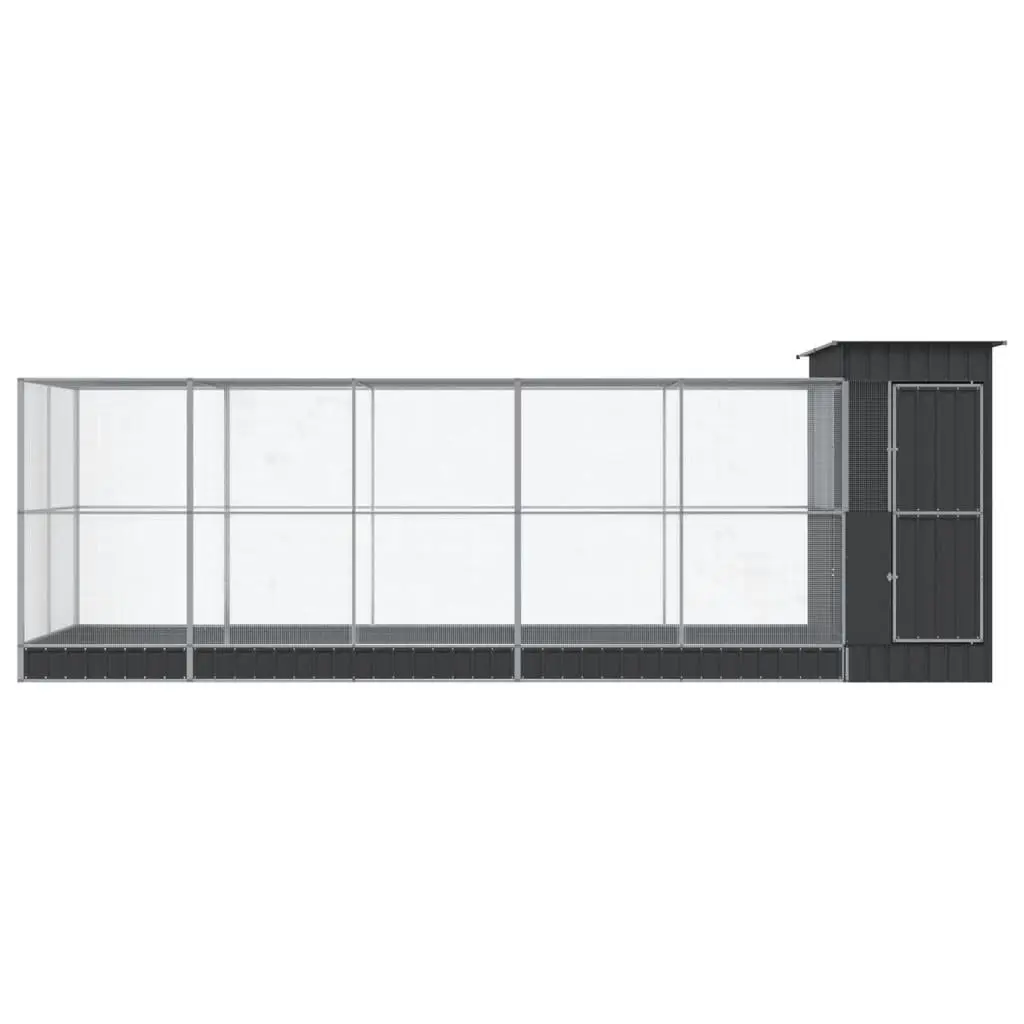 Large Bird Cage Outdoor Aviary with Extension 623x203x216cm Silver