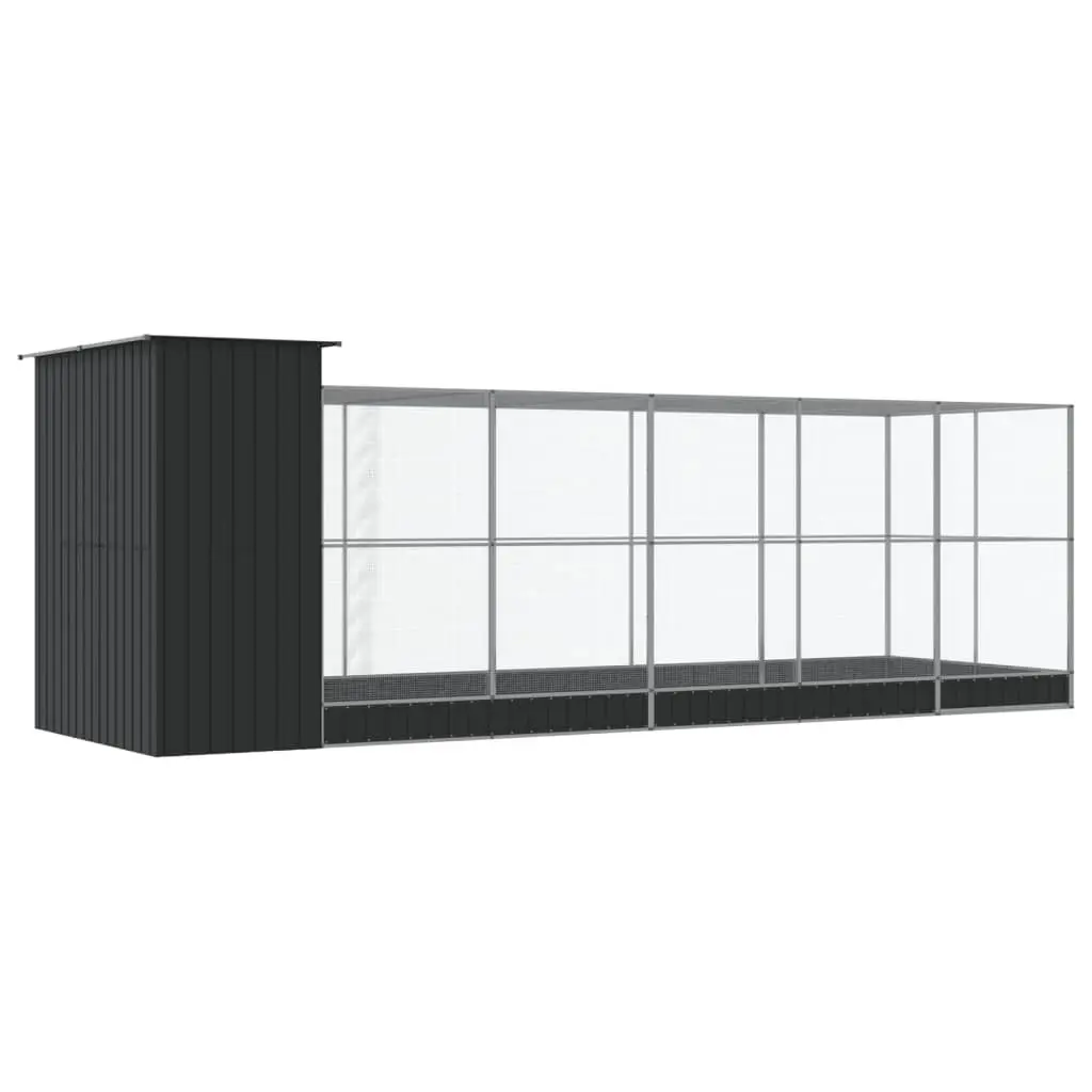 Large Bird Cage Outdoor Aviary with Extension 623x203x216cm Silver