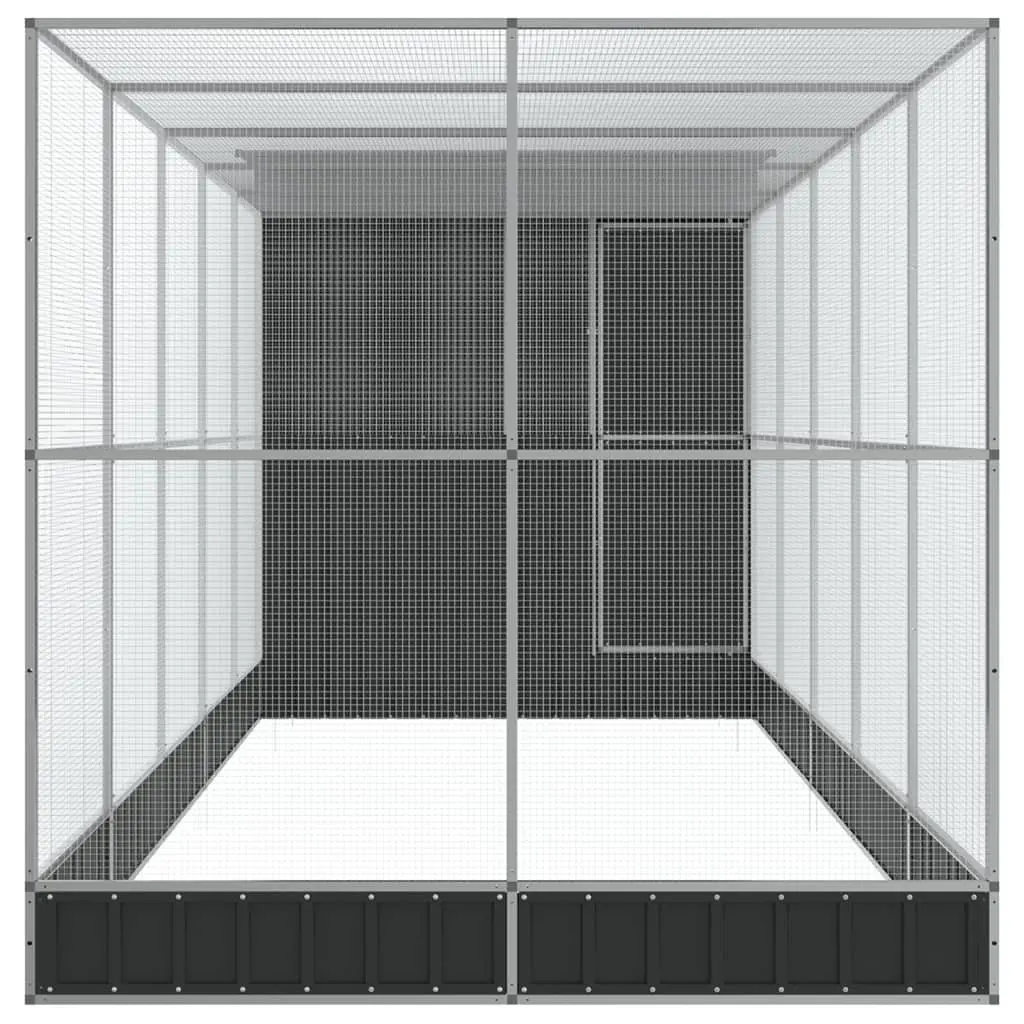 Large Bird Cage Outdoor Aviary with Extension 623x203x216cm Silver