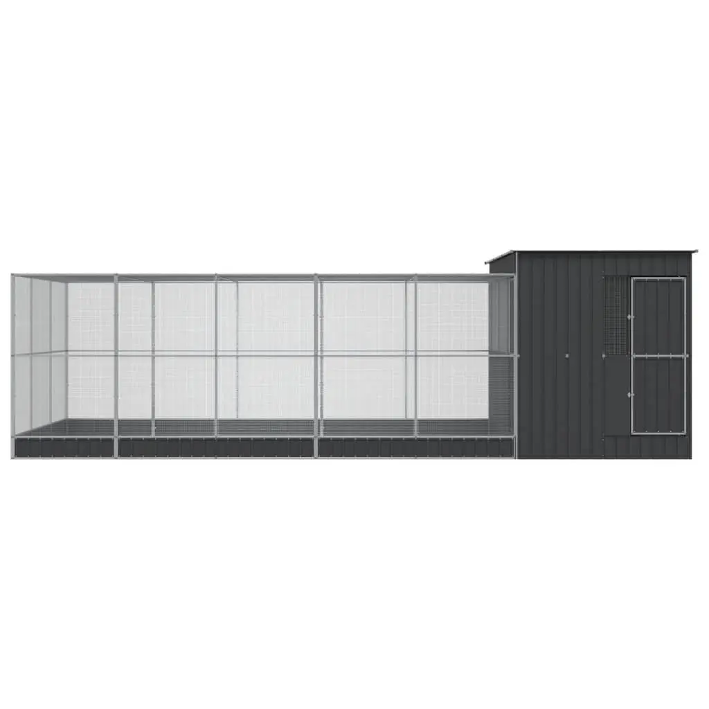 Large Bird Aviary Silver Steel Mesh Cage Outdoor Indoor 704 x 303 x 216 cm