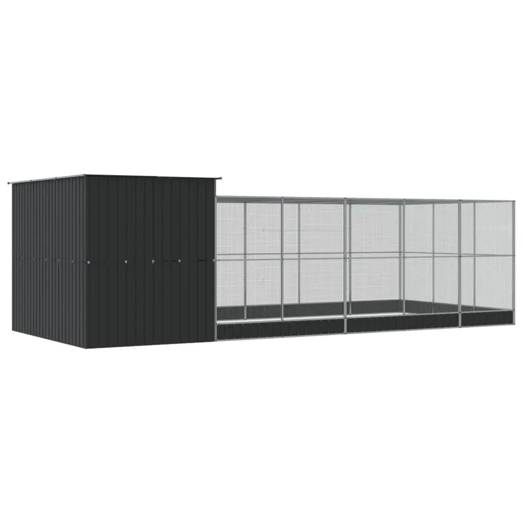 Large Bird Aviary Silver Steel Mesh Cage Outdoor Indoor 704 x 303 x 216 cm