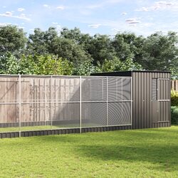 Large Bird Aviary with Extension Silver Steel Mesh Cage Outdoor Enclosure 911cm