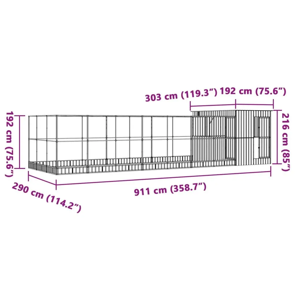 Bird Aviary Outdoor Enclosure Large Silver Steel Mesh Cage 911cm
